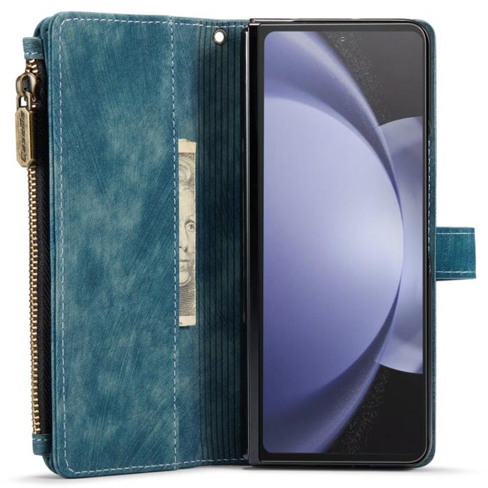 Caseme - CASEME Konstläder Plånboksfodral för Samsung Galaxy Z Fold6 5G - Blå