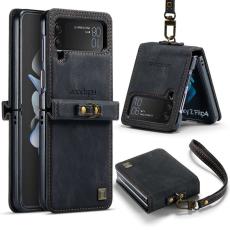 AUTSPACE - AUTSPACE A01 Fodral f&ouml;r Samsung Galaxy Z Flip4 KonstL&auml;der - Svart