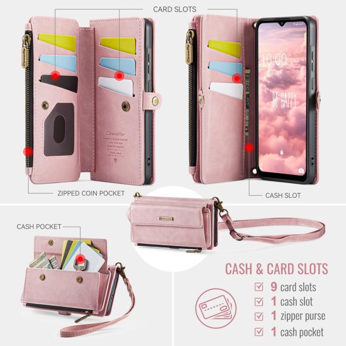 Caseme - CASEME Konstläder Plånboksfodral till Samsung Galaxy A56 5G med RFID-Skydd Rosa