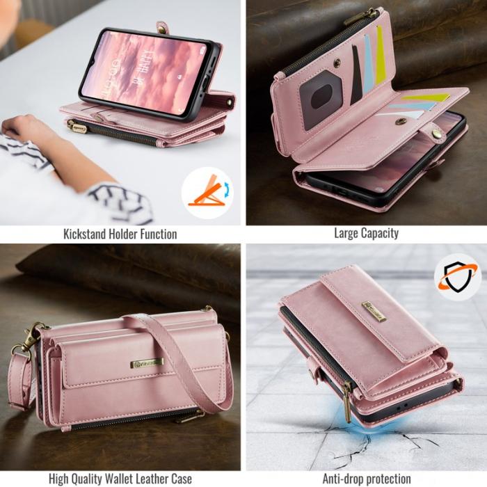 Caseme - CASEME Konstläder Plånboksfodral till Samsung Galaxy A56 5G med RFID-Skydd Rosa