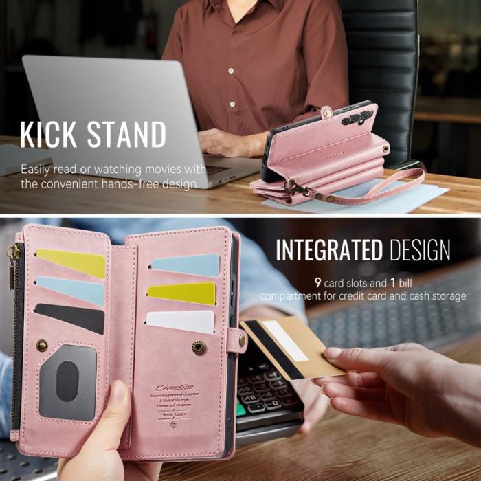 Caseme - CASEME Konstläder Plånboksfodral till Samsung Galaxy A56 5G med RFID-Skydd Rosa