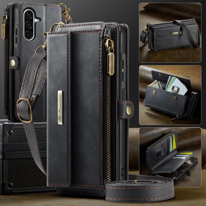 Caseme - CASEME Konstläder Plånboksfodral till Samsung Galaxy A56 5G med RFID-Skydd,Svart