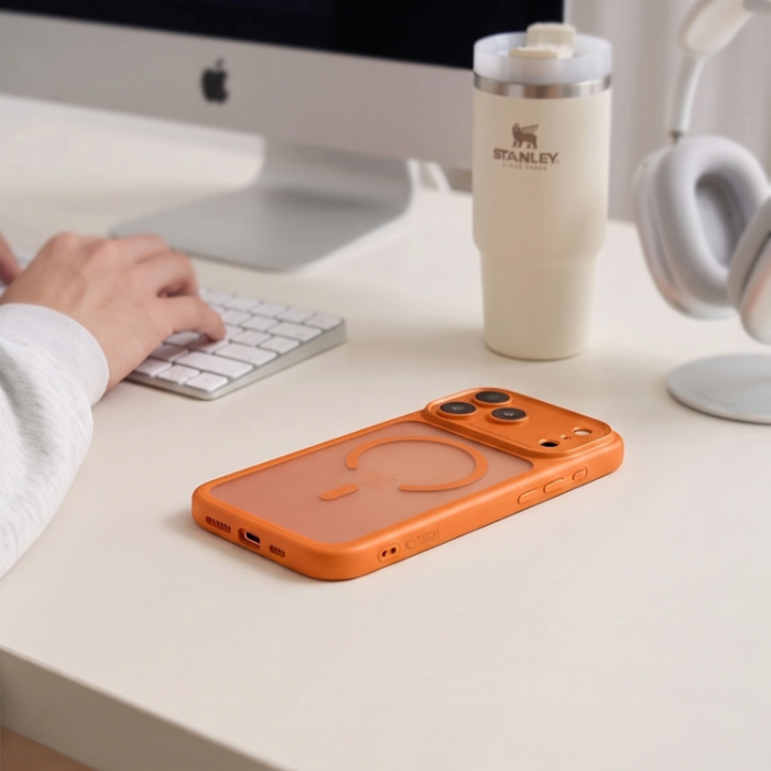 Tech-Protect - Tech-Protect Mobilskal För iPhone 18 Pro Magsafe Magpeak - Matte Cosmic Orange