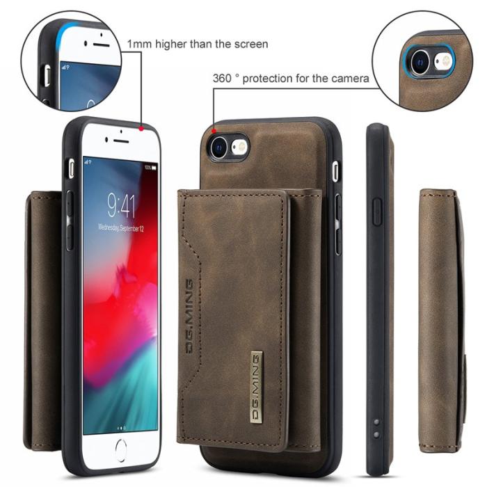 DG.MING - DG.MING Konstläder Plånboksfodral för iPhone 7/8/SE 2020/2022 - Brun