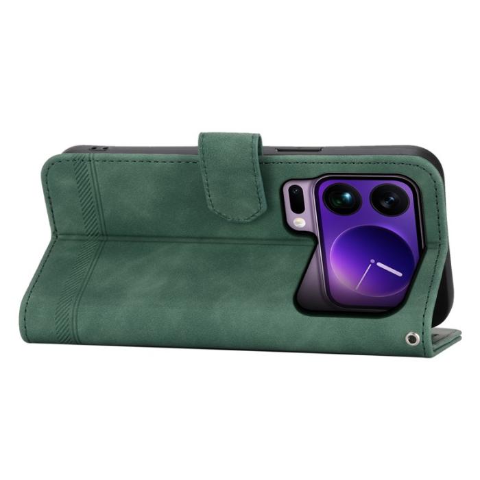 DIERFENG - DIERFENG DF-03 Plånboksfodral för Xiaomi 17 Pro Max Konstläder - Grön