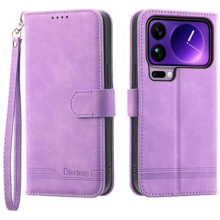 DIERFENG - DIERFENG DF-03 Plånboksfodral för Xiaomi 17 Pro Max - Konstläder - Lila
