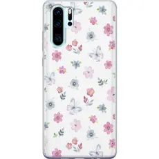 Gustaf - Mobilskal till Huawei P30 Pro med Blommor och fj&auml;rillar