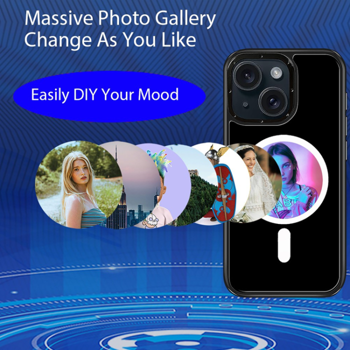 A-One Brand - iPhone 15 Mobilskal MagSafe E-Ink NFC 6-Färgad TPU + PC