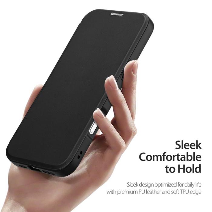 Dux Ducis - DUX DUCIS Skin X Pro iPhone 16 Pro Fodral KonstLäder - Svart
