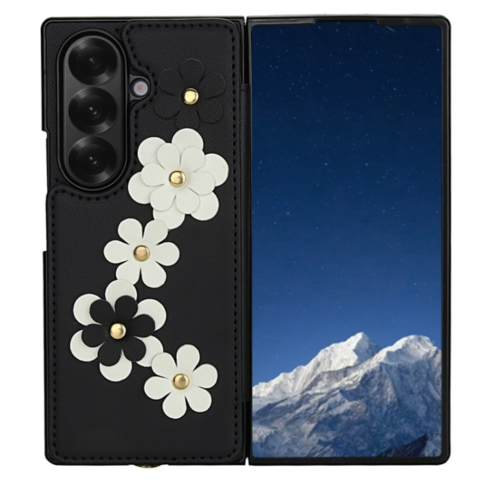 A-One Brand - Galaxy Z Fold7 Plånboksfodral Med 2 Remmar - Svart