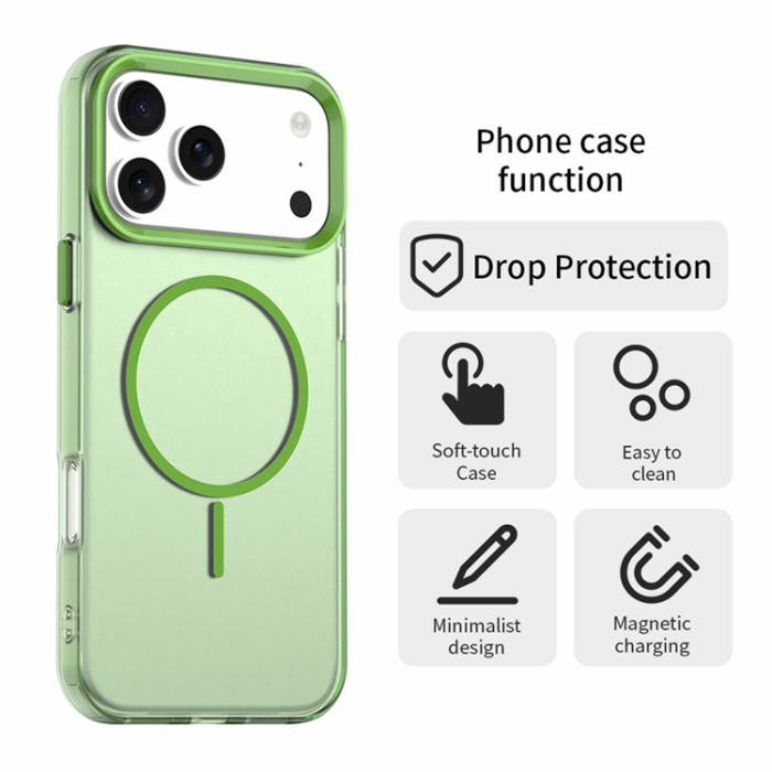A-One Brand - iPhone 17 Pro Max Mobilskal MagSafe Candy Color - Grön
