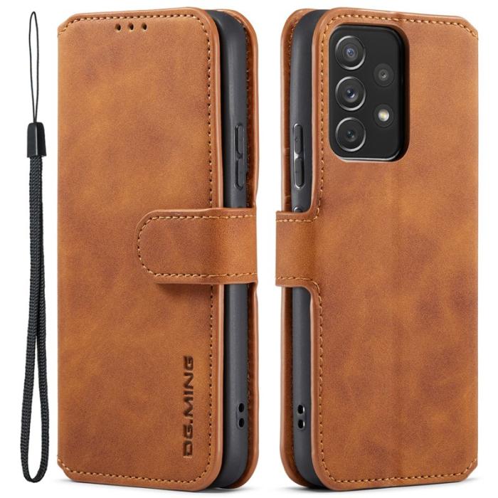 DG.MING - DG.MING Stand Samsung Galaxy A53 5G Konstläder Plånboksfodral Brun