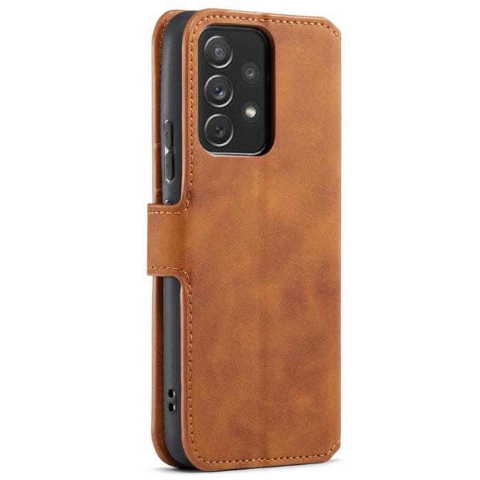 DG.MING - DG.MING Stand Samsung Galaxy A53 5G Konstläder Plånboksfodral Brun