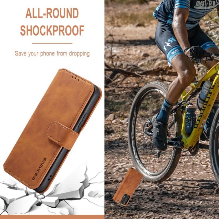 DG.MING - DG.MING Stand Samsung Galaxy A53 5G Konstläder Plånboksfodral Brun