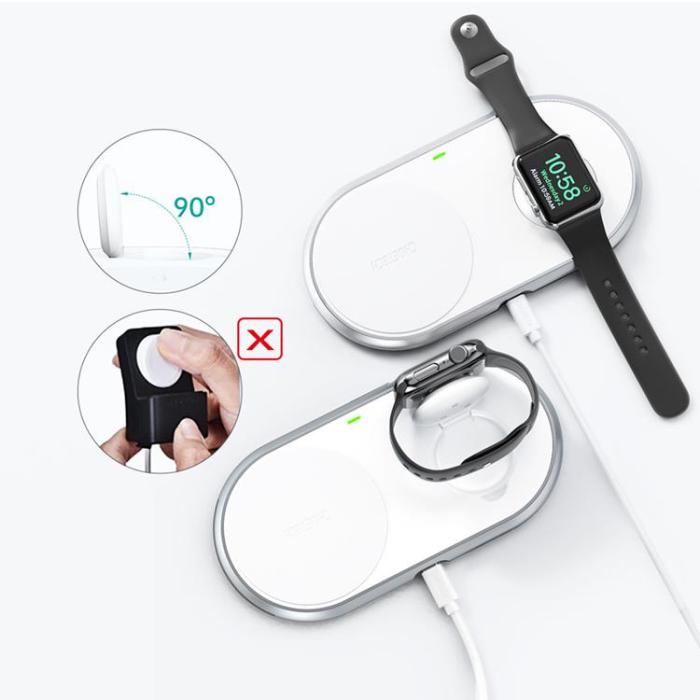 Choetech - Choetech 2-in-1 trådlös Laddare för Smartphones/Apple Watch Qi