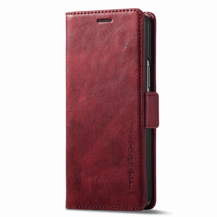 LC.imeeke - LC.IMEEKE för Samsung Galaxy Z Fold3 5G Plånboksfodral Konstläder - Röd