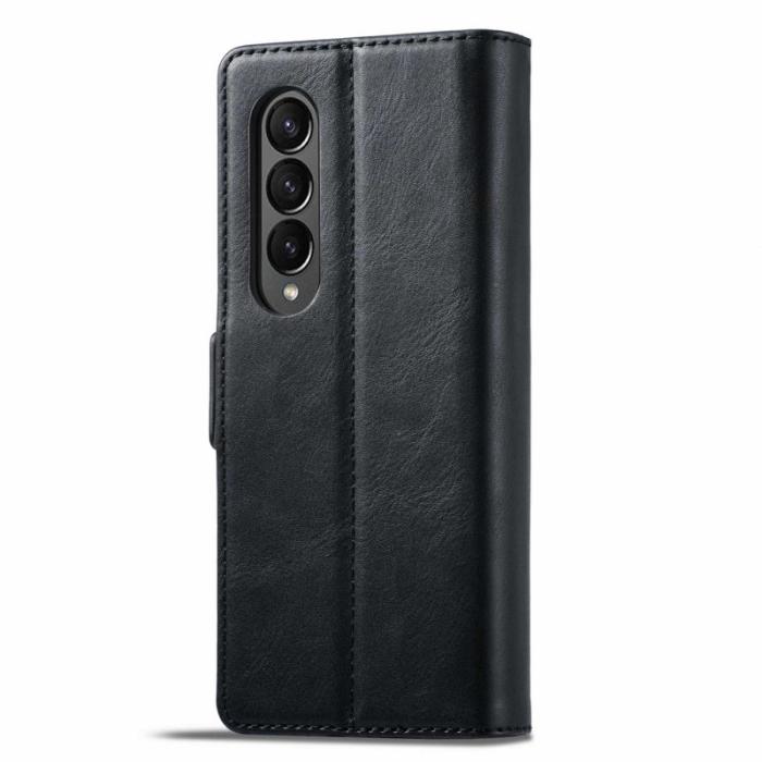 LC.imeeke - LC.IMEEKE för Mobilskal till Samsung Galaxy Z Fold3 5G KonstLäder - Svart