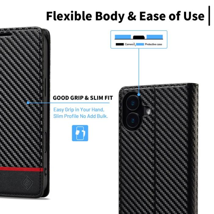 LC.imeeke - LC.IMEEKE iPhone 16 Plus Plånboksfodral Konstläder - Vit