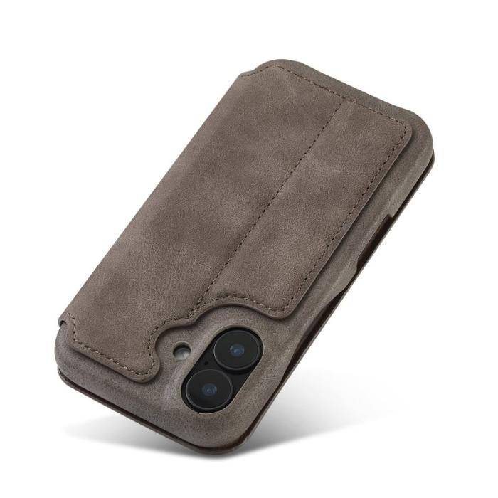 LC.imeeke - LC.IMEEKE iPhone 16 Plus Fodral Card Holder KonstLäder - Brun