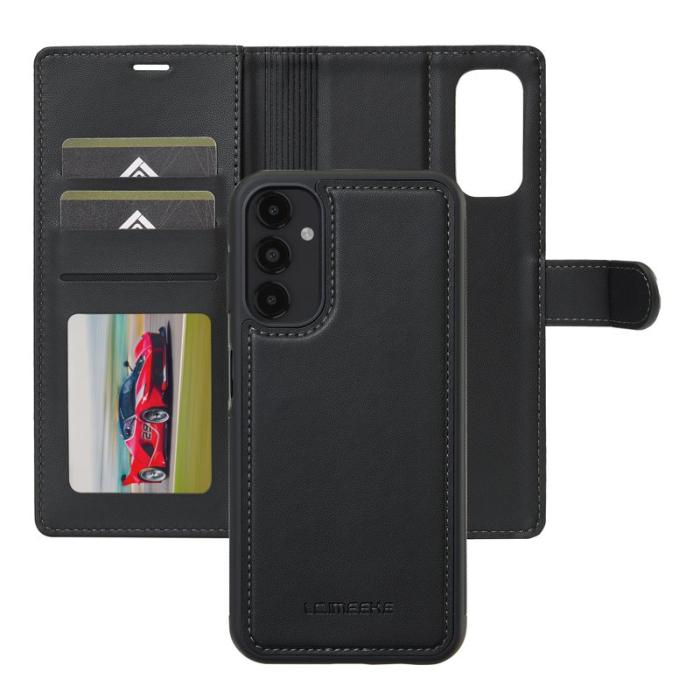 LC.imeeke - LC.IMEEKE L2 Series Samsung Galaxy A34 5G Plånboksfodral Konstläder - Svart