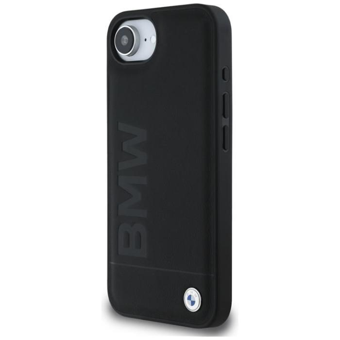 BMW - BMW iPhone 16e Mobilskal Hot Stamp Läder - Svart