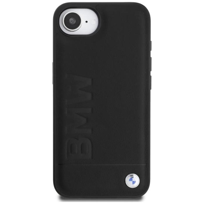 BMW - BMW iPhone 16e Mobilskal Hot Stamp Läder - Svart
