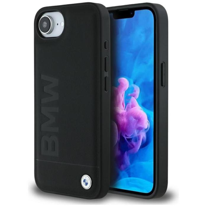 BMW - BMW iPhone 16e Mobilskal Hot Stamp Läder - Svart