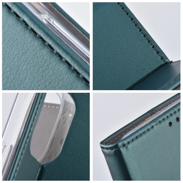 OEM - Xiaomi Redmi Note 14 Plånboksfodral Smart Magneto - Mörkgrön