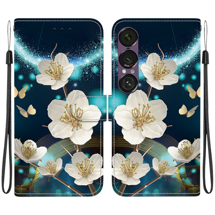 A-One Brand - Sony Xperia 1 VII Plånboksfodral med Lanyard Printing - Magnolia