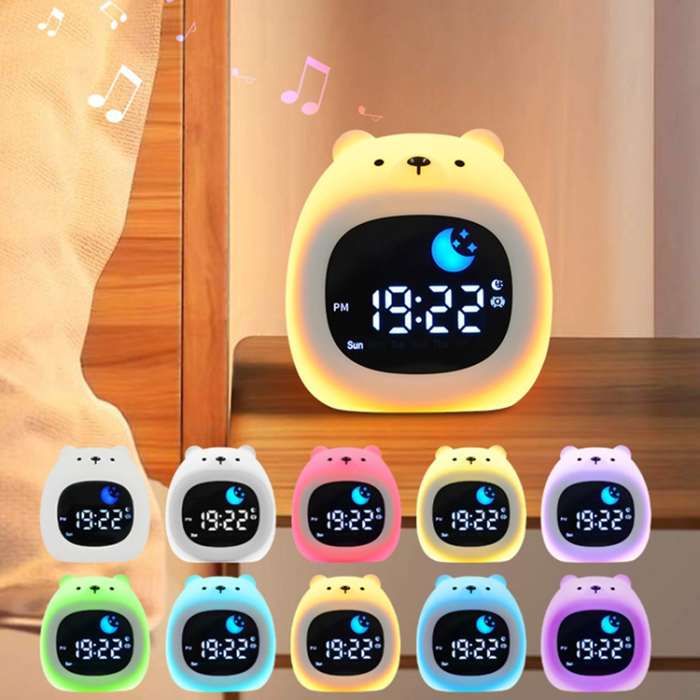 OEM - Väckarklocka med Nattlampa Little Bear Tappkontroll JL-827