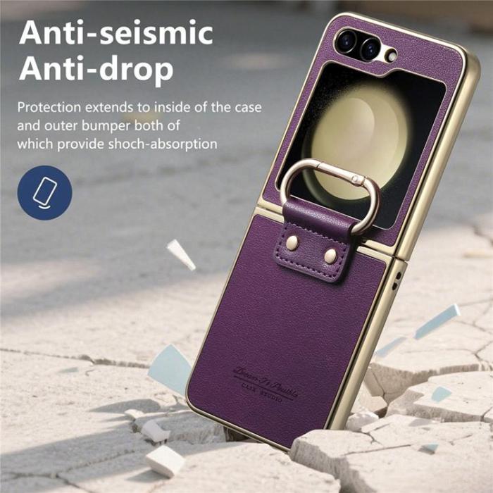 A-One Brand - Mobilskal för Galaxy Z Flip 6 Electroplating Ring Kickstand