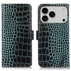 A-One Brand - iPhone 17 Pro Max Plånboksfodral Äkta läder Crocodile Texture