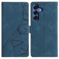 OEM - Samsung Galaxy S26 Plus Fodral St&auml;ll Impr&auml;ntad Triangelm&ouml;nster &Auml;kta L&auml;der - Bl&aring;