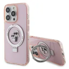 KARL LAGERFELD - KARL LAGERFELD Mobilskal till iPhone 15 MagSafe Ringst&auml;ll - Rosa