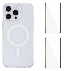 WANLONFENG - WANLONFENG iPhone 16 Pro Max Mobilskal MagSafe + [2-Pack] Härdat glas