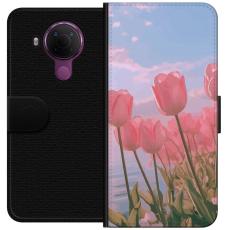 iSecrets - Pl&aring;nboksfodral till Nokia 5.4 med Rosa Tulpaner