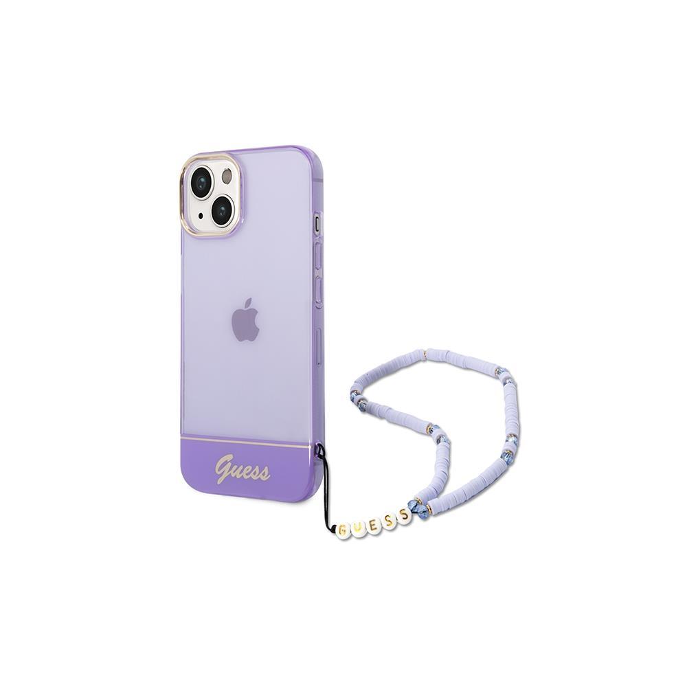 Guess iPhone 14 Pro Max Skal Lila Translucent Pearl Strap | 2353 | AlltMobil