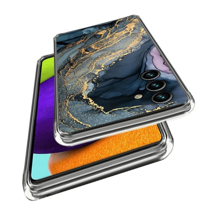 Taltech - Galaxy A14 5G/4G Mobilskal Marmordesign - Guld/Grå