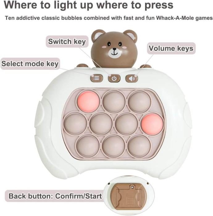 A-One Brand - Pop It Pro Light Up Game Djur - Brun Björn