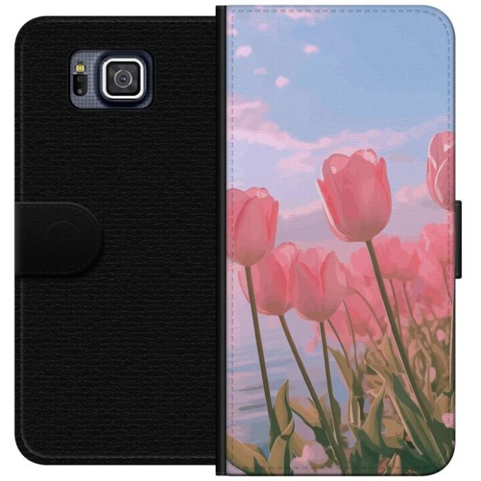 iSecrets - Plånboksfodral till Samsung Galaxy Alpha med Rosa Tulpaner