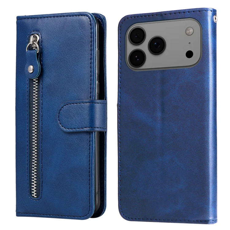 iPhone 17 Pro Max Plånboksfodral Zipper - Blå | 2353 | AlltMobil