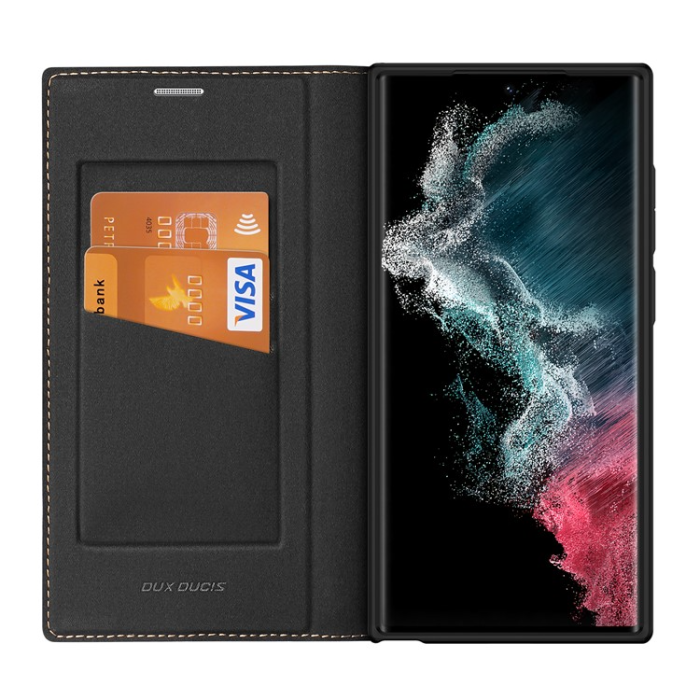 Dux Ducis - Dux Ducis Galaxy S23 Ultra Plånboksfodral Skin X2 Magnetic - Svart