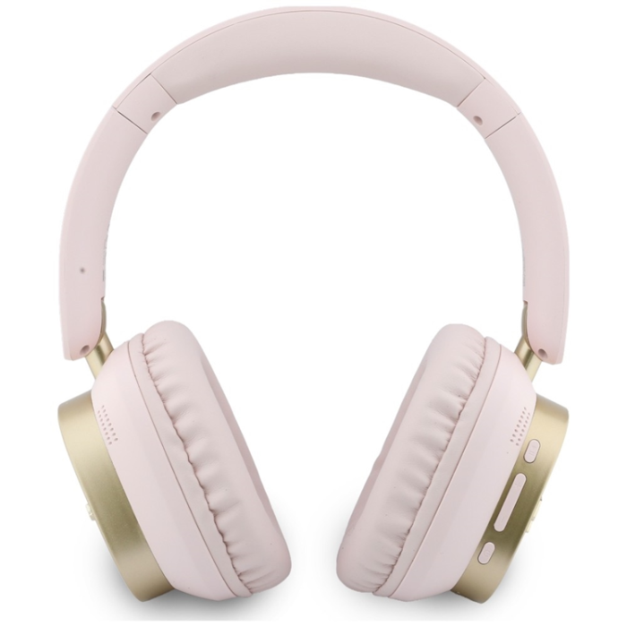 Guess - Guess On-Ear Hörlurar Bluetooth ENC Rectangle Metal Script - Rosa