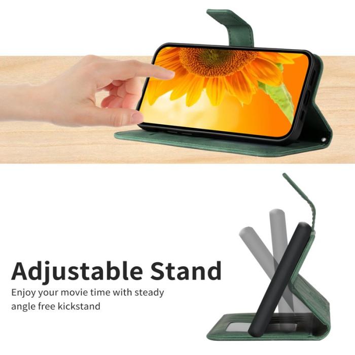 OEM - Samsung Galaxy S26 Plånboksfodral Solrostryck Konstläder - Grön