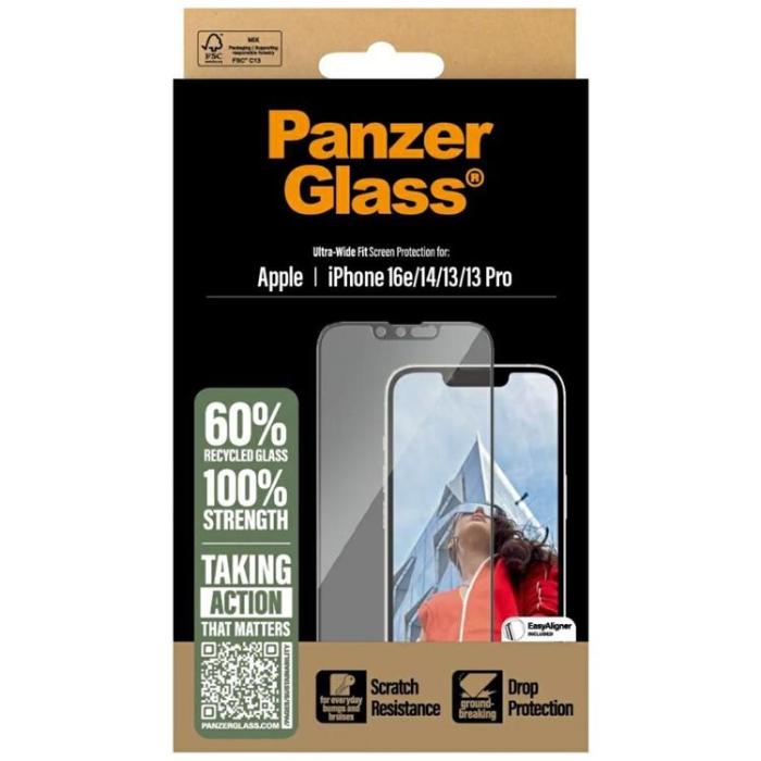 PanzerGlass - PanzerGlass iPhone 16e Härdat Glas Skärmskydd Ultra-Wide Fit