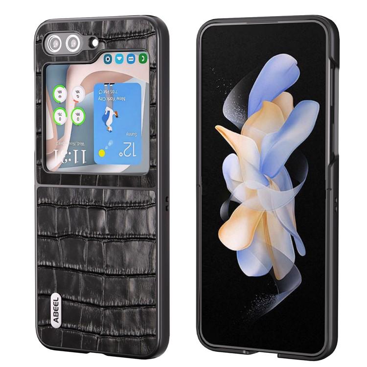 ABEEL Mobilskal till Galaxy Z Flip 5 Crocodile Texture - Svart
