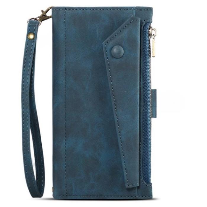 ESEBLE - ESEBLE Google Pixel 6a Plånboksfodral Zippered Kickstand - Blå