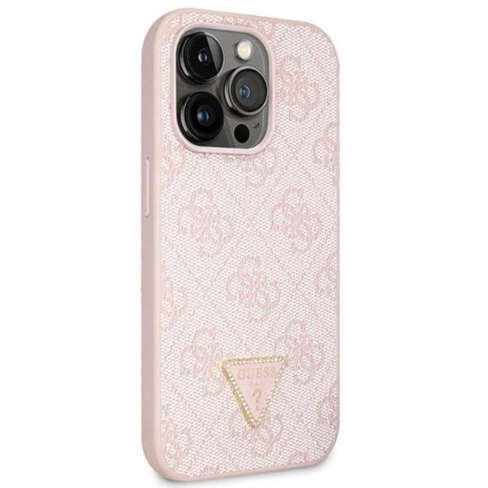 Guess - Guess iPhone 14 Pro Max Mobilskal Crossbody Metall Logo - Rosa