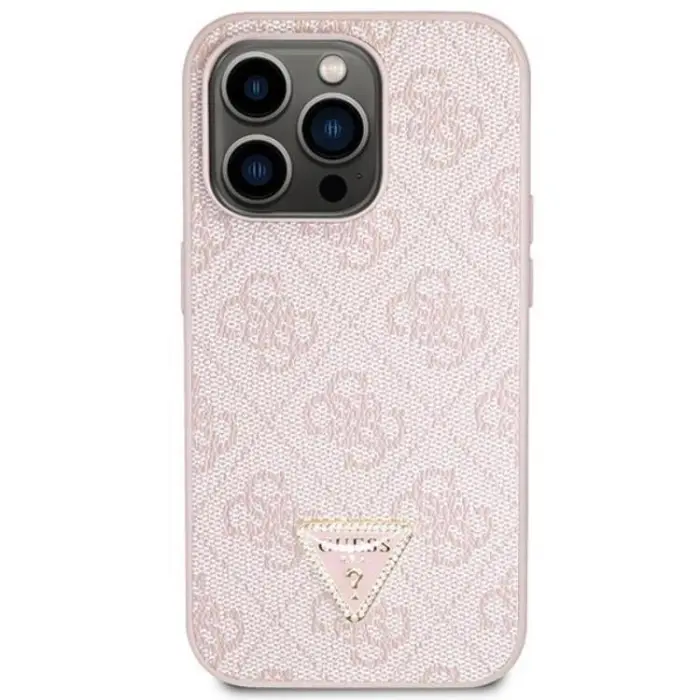 Guess - Guess iPhone 14 Pro Max Mobilskal Crossbody Metall Logo - Rosa