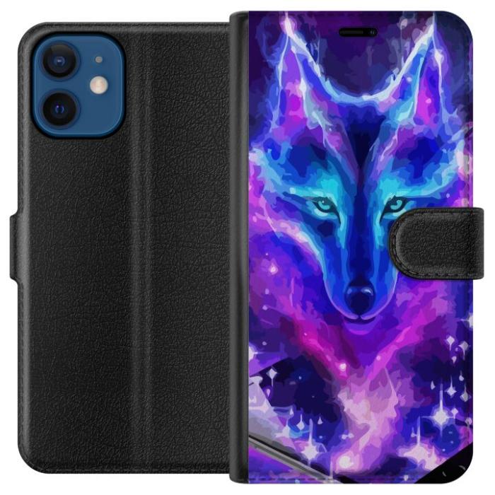 iSecrets - Plånboksfodral till Apple iPhone 12 med Neon Varg